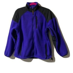 Vintage LL Bean Fleece Jacket Size M ? L ? Blue  Full Zip Underarm Vents